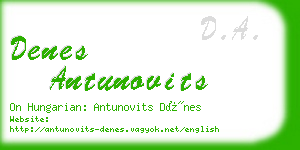 denes antunovits business card